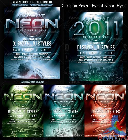 GraphicRiver Event Neon Flyer Poster Template