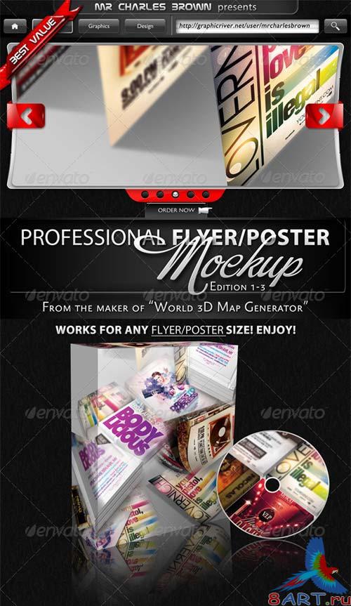 GraphicRiver Flyer & Poster Mockup Bundle 1-3