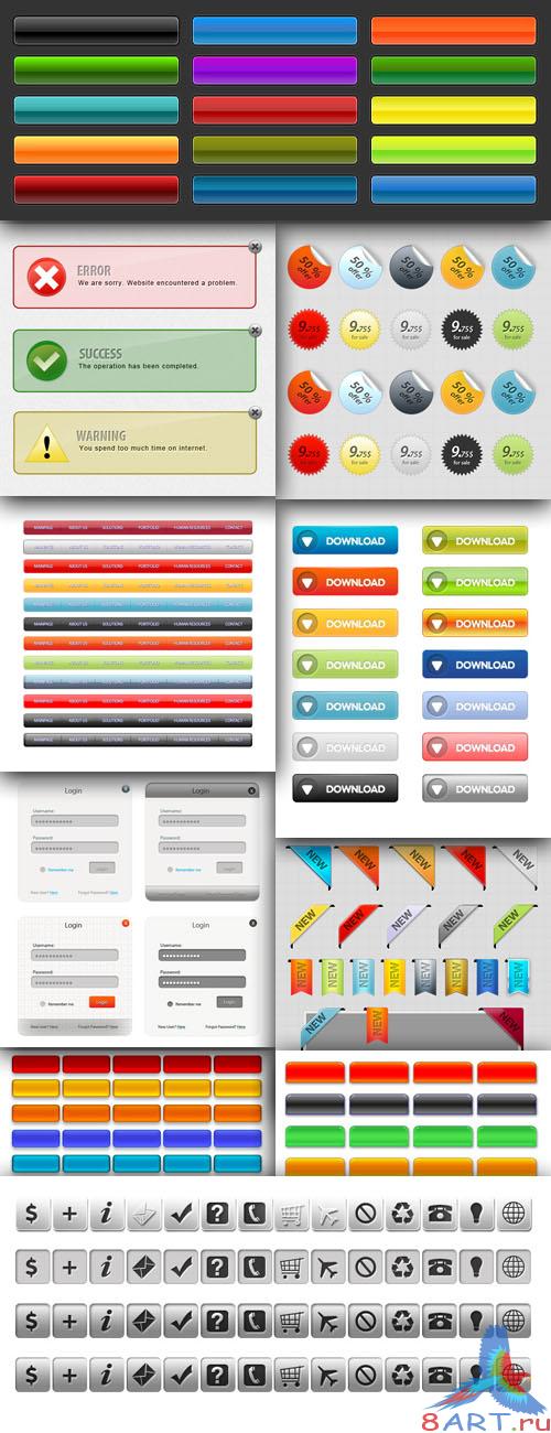 Collection of glossy buttons