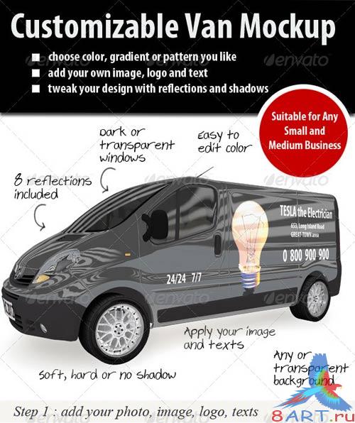 GraphicRiver Customizable Van Mockup GraphicRiver Customizable Van Mockup
