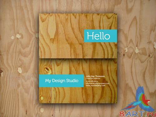 Business card plywood style