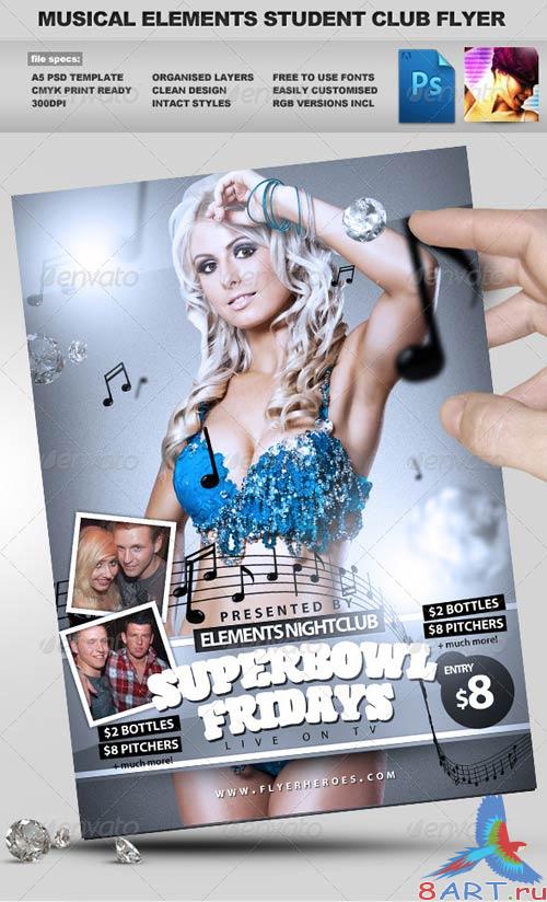 GraphicRiver Student Club Night PSD Party Flyer Template GraphicRiver Student Club Night PSD Party Flyer Template