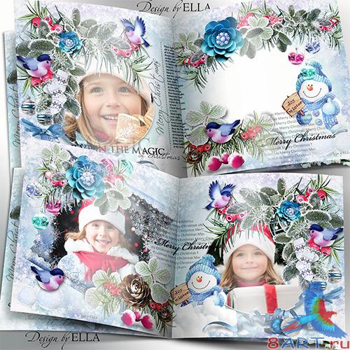 Шаблон новогодней фотокниги также кластеры-Счастливого Рождества Шаблон новогодней фотокниги также кластеры-Счастливого Рождества