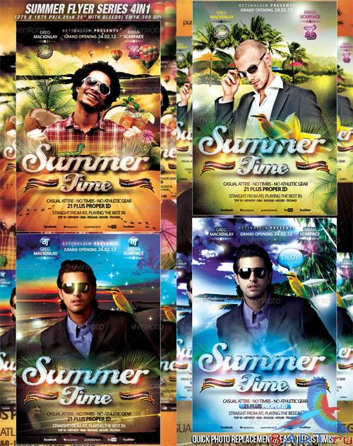 Summer Flyer Series - 4in1 PSD Summer Flyer Series - 4in1 PSD
