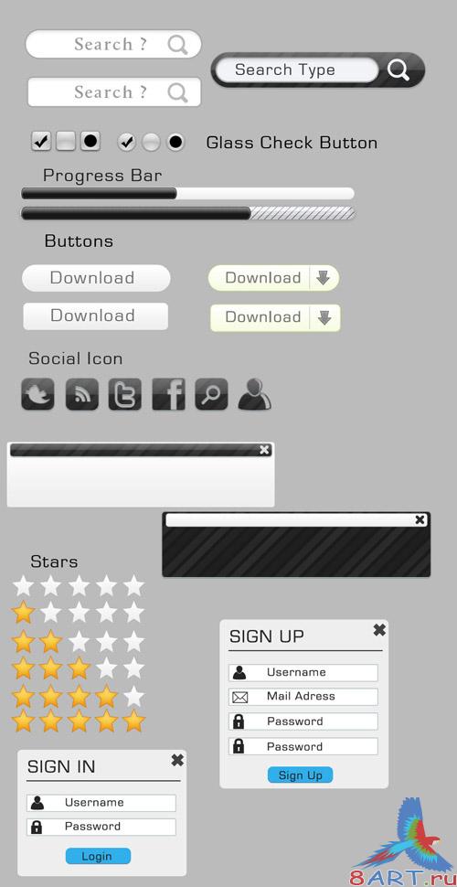 PSD Template - Form and Web Element