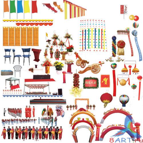 PSD layered material elements of the opening ceremony