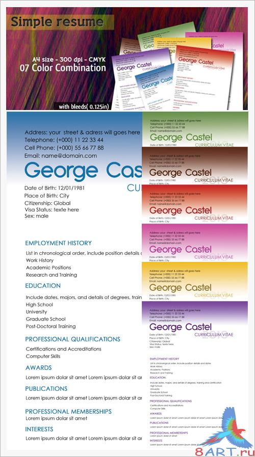 Simple Resume PSD Template