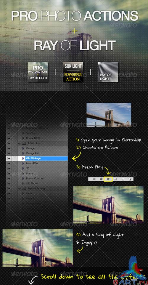 GraphicRiver PRO Photo Actions + Ray of Light
