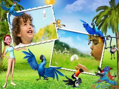 Фоторамка детская - Голубчик также его друзья Фоторамка детская - Голубчик равным образом его друзья