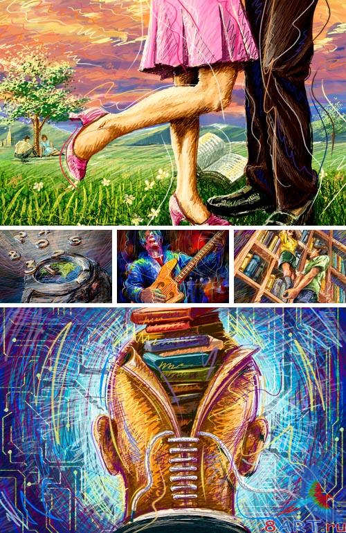 PSD Illustrations - Drawings briefly 12