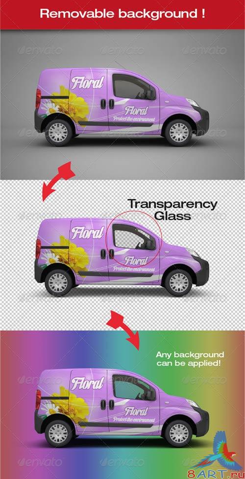 GraphicRiver Van Vehicles And Pickup Trucks Mock-Up