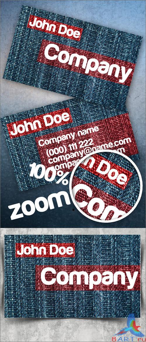 Jeans business card PSD Template