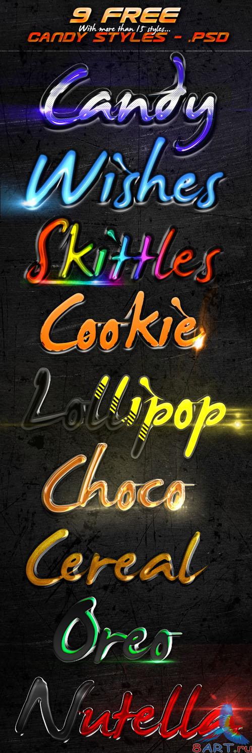 9 Candy Styles for Photoshop (REUPLOAD)