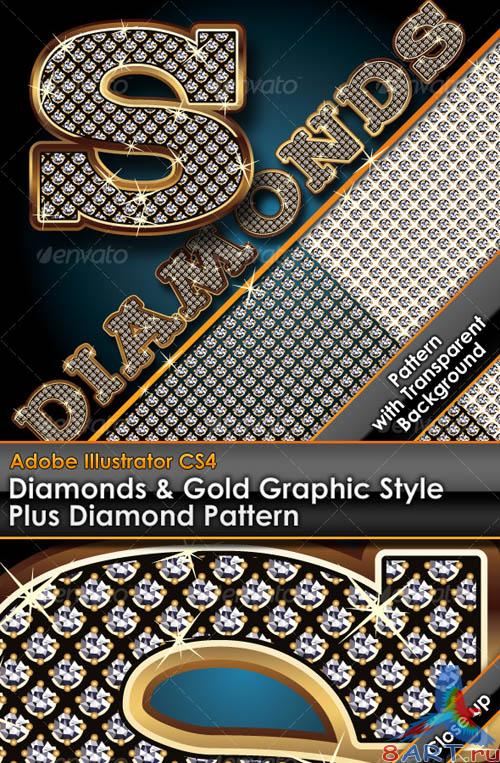GraphicRiver Diamonds & Gold Graphic Style Plus Diamond Pattern - REUPLOAD
