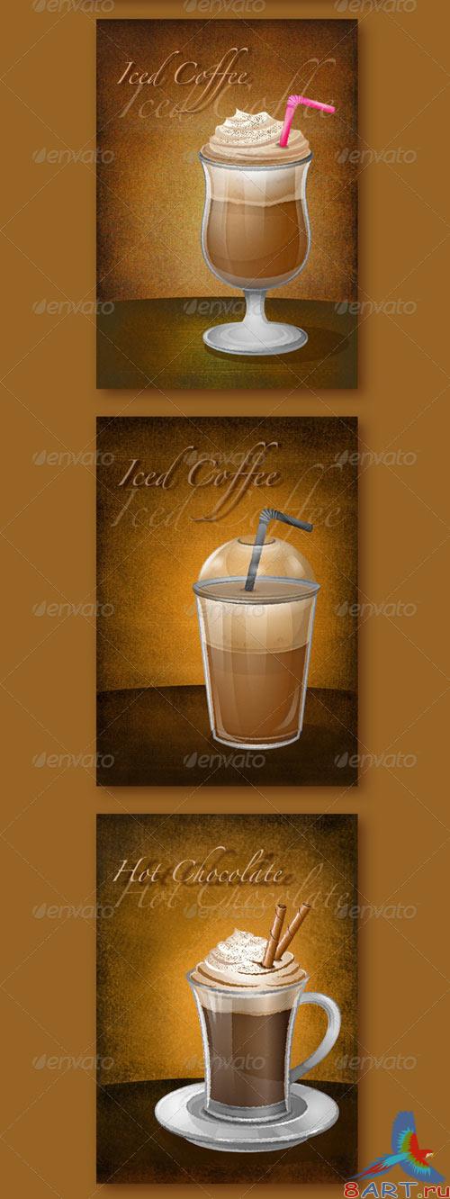 GraphicRiver Set of 7 Coffee Drawings