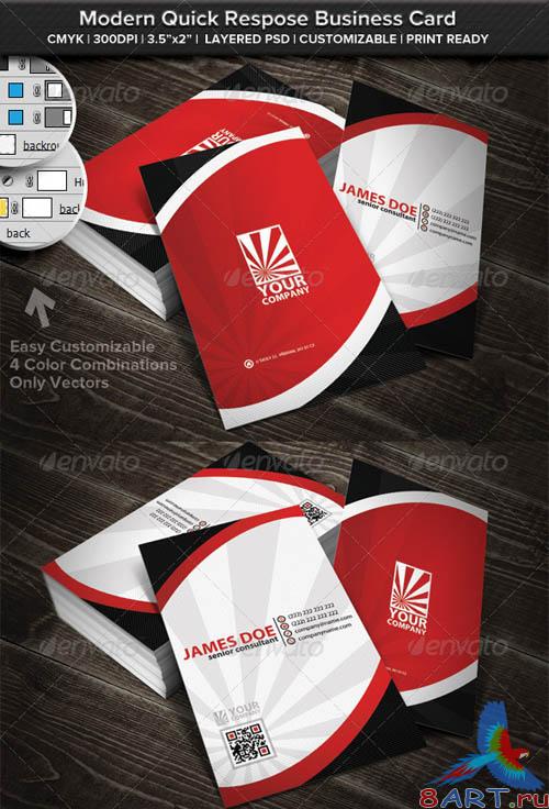 GraphicRiver Modern Rounded Quick Respose Business Card