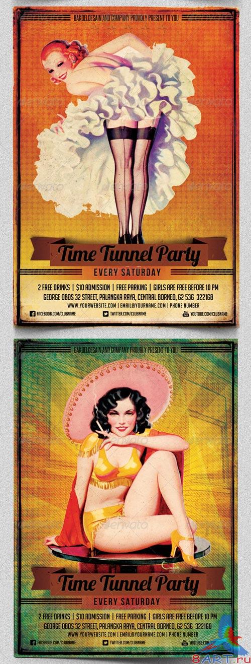 GraphicRiver Indie Time Tunnel Party Flyer Template GraphicRiver Indie Time Tunnel Party Flyer Template