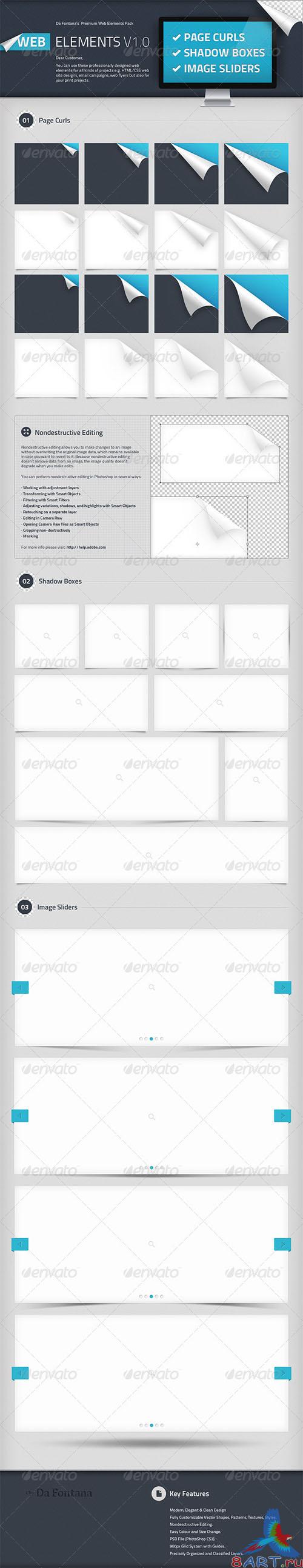 GraphicRiver Page Curls, Shadow Boxes, Image Sliders Elements
