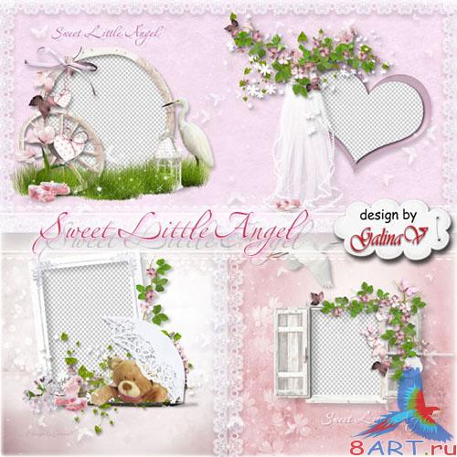 Фотоальбом ради новорожденной девочки - ласковый ангелочек Фотоальбом в угоду кому новорожденной девочки - дорогой ангелочек