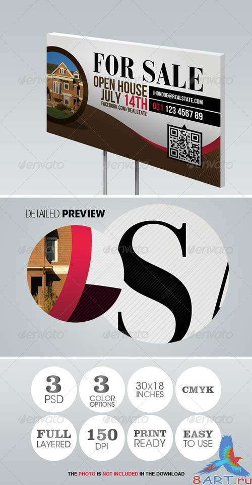 GraphicRiver Modern Real Estate Yard Signage 1