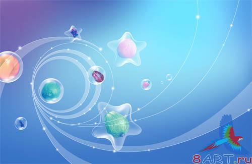 PSD - Blue Fruits Template