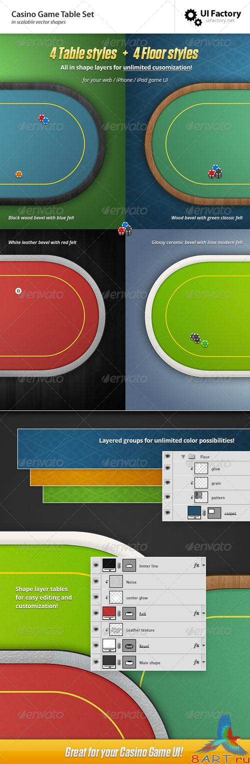 GraphicRiver Casino Poker Table Set (4 styles)