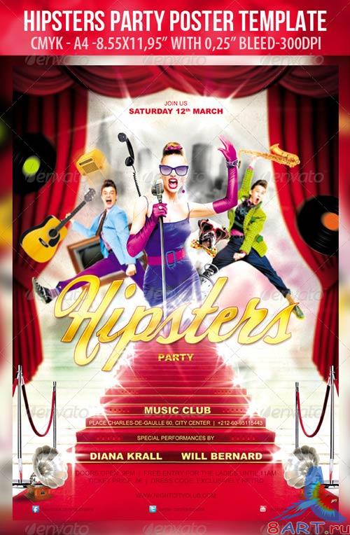 GraphicRiver Hipsters Party - Poster Template & Hipsters Party GraphicRiver Hipsters Party - Poster Template & Hipsters Party