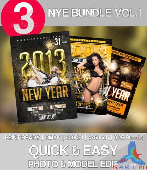 GraphicRiver 3x New Year Flyer Bundle Vol. 1 GraphicRiver 3x New Year Flyer Bundle Vol. 1