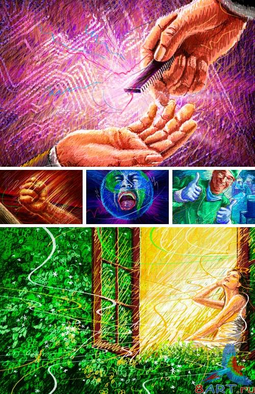 PSD Illustrations - Drawings briefly 6