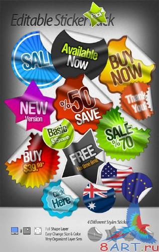 Editable Sticker Pack PSD