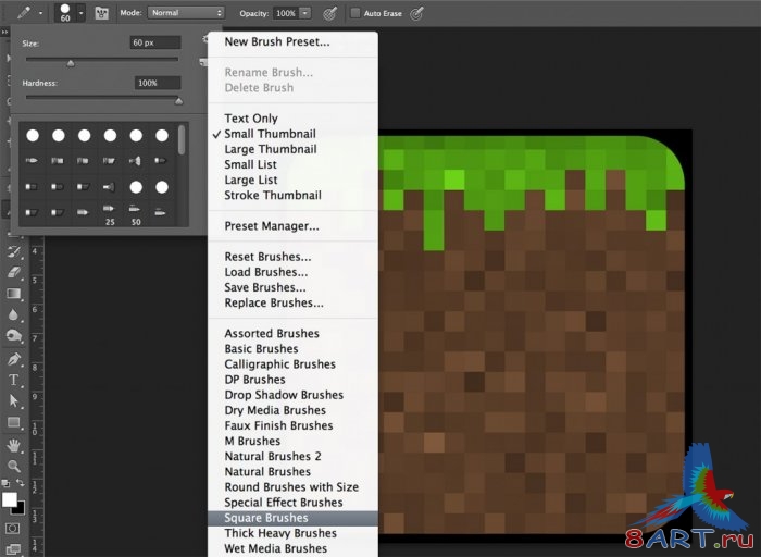Рисуем иконку Minecraft Рисуем иконку Minecraft